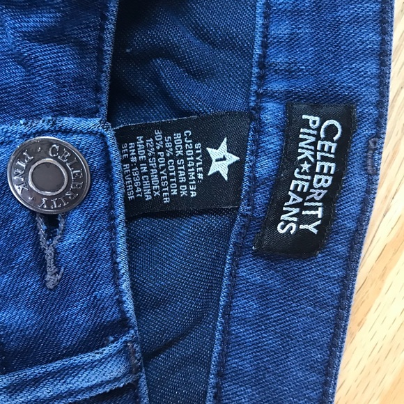 Celebrity Pink Dark Wash Jeggings Size 0/1/2 - Picture 3 of 4